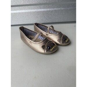 Cotton On Baby Rose Gold Cat Ballet Flats Size 5